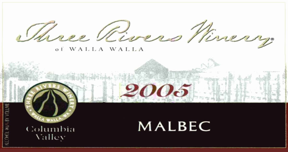 Three Rivers Malbec 2005 Front Label