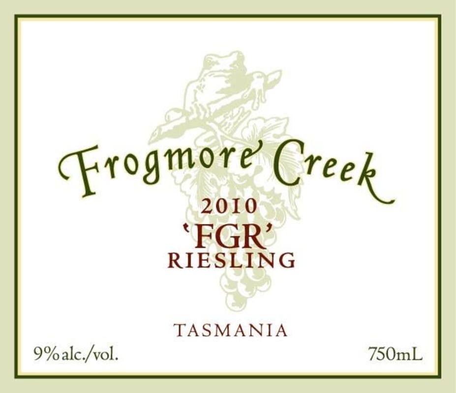 Frogmore Creek Wines Northern Tasmania FGR Riesling 2010 Front Label