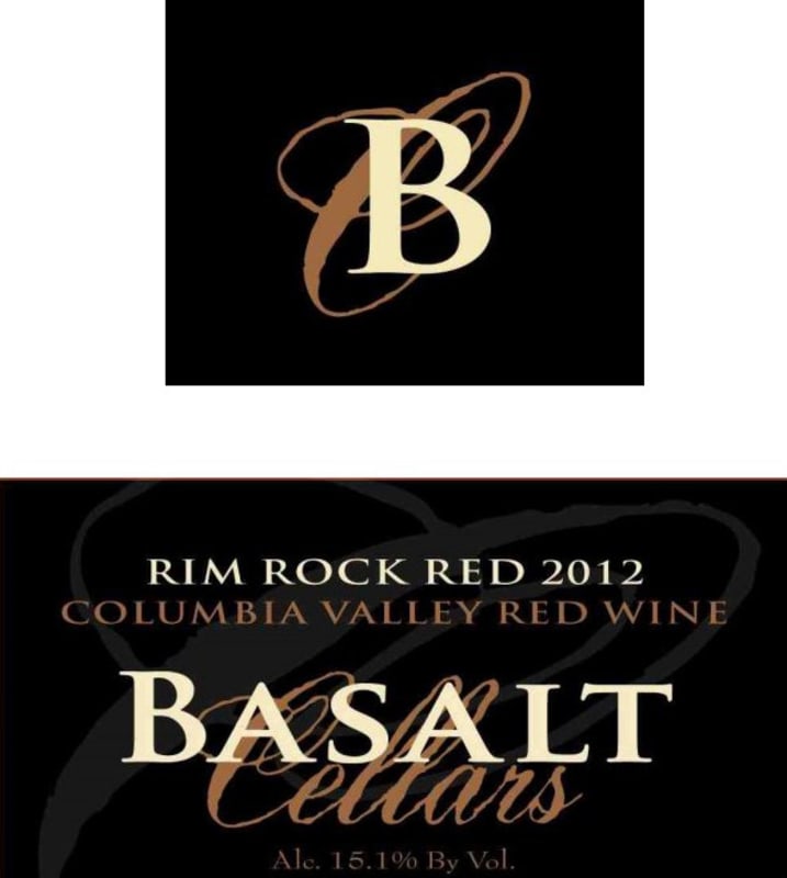 Basalt Cellars Rim Rock Red 2012 Front Label