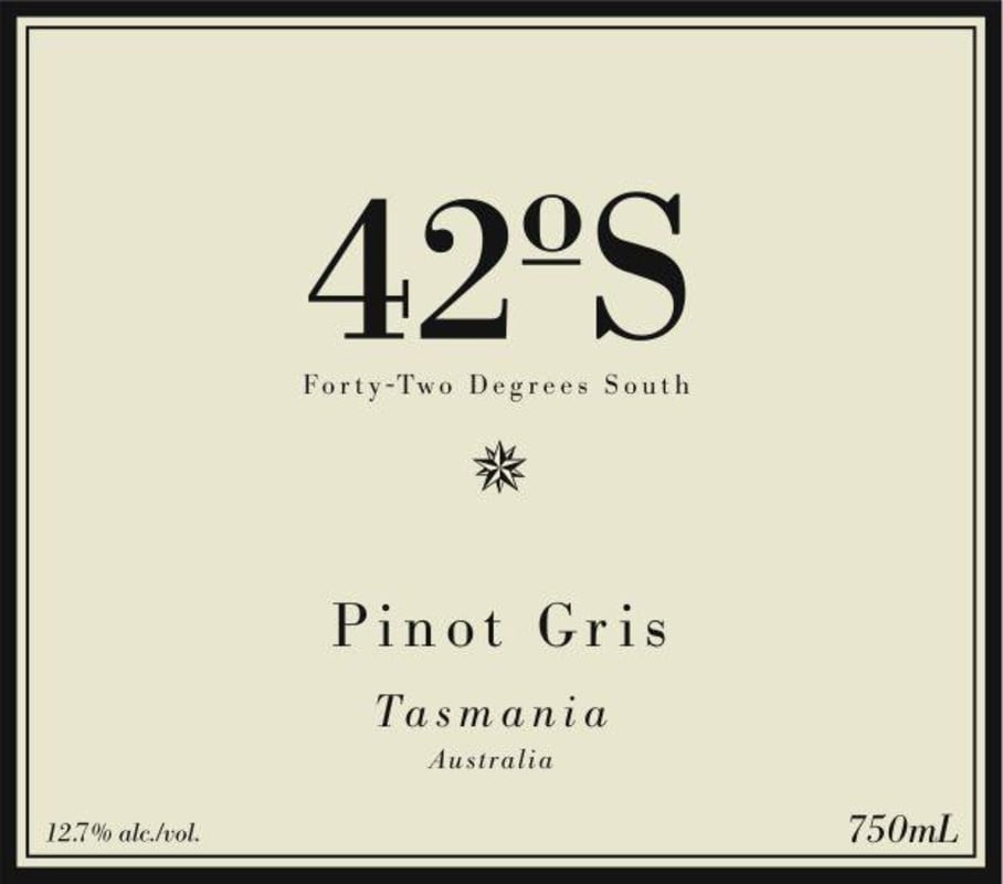 Frogmore Creek Wines 42 Degrees S Pinot Grigio 2013 Front Label