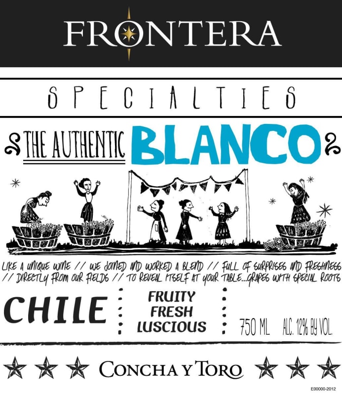 Frontera The Authentic Specialties Blanco 2014 Front Label