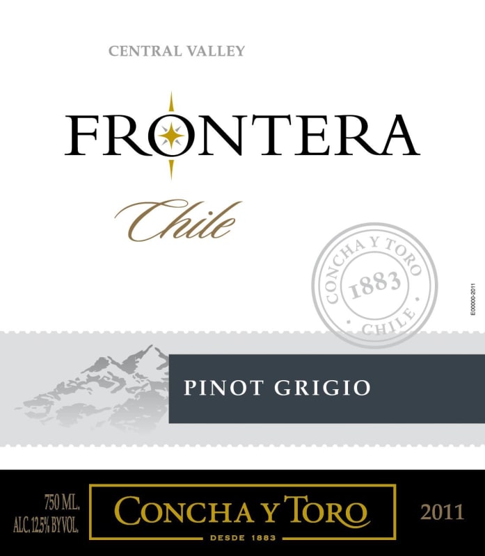 Frontera Concha y Toro Pinot Grigio 2011 Front Label