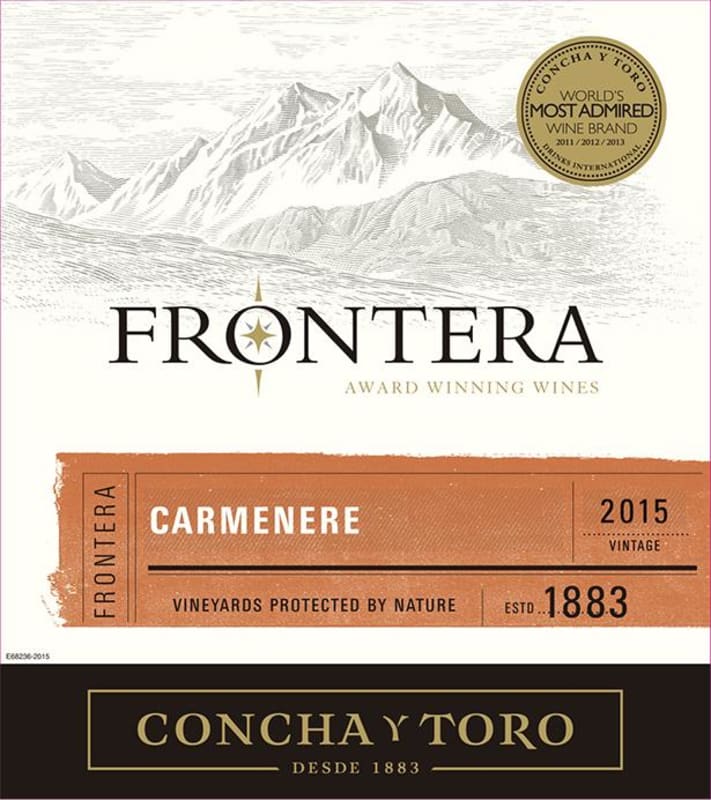 Frontera Concha y Toro Carmenere 2015 Front Label