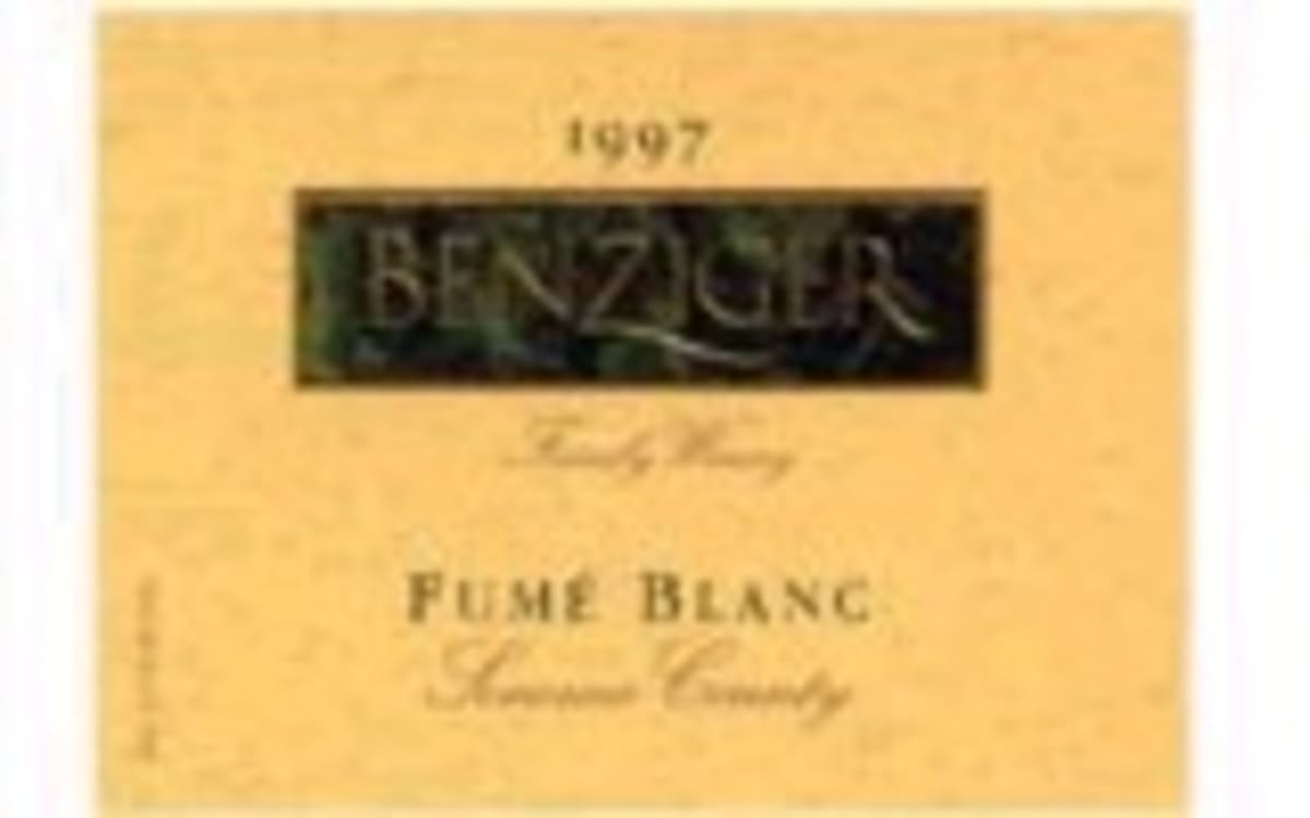 Benziger Fume Blanc 1998 Front Label