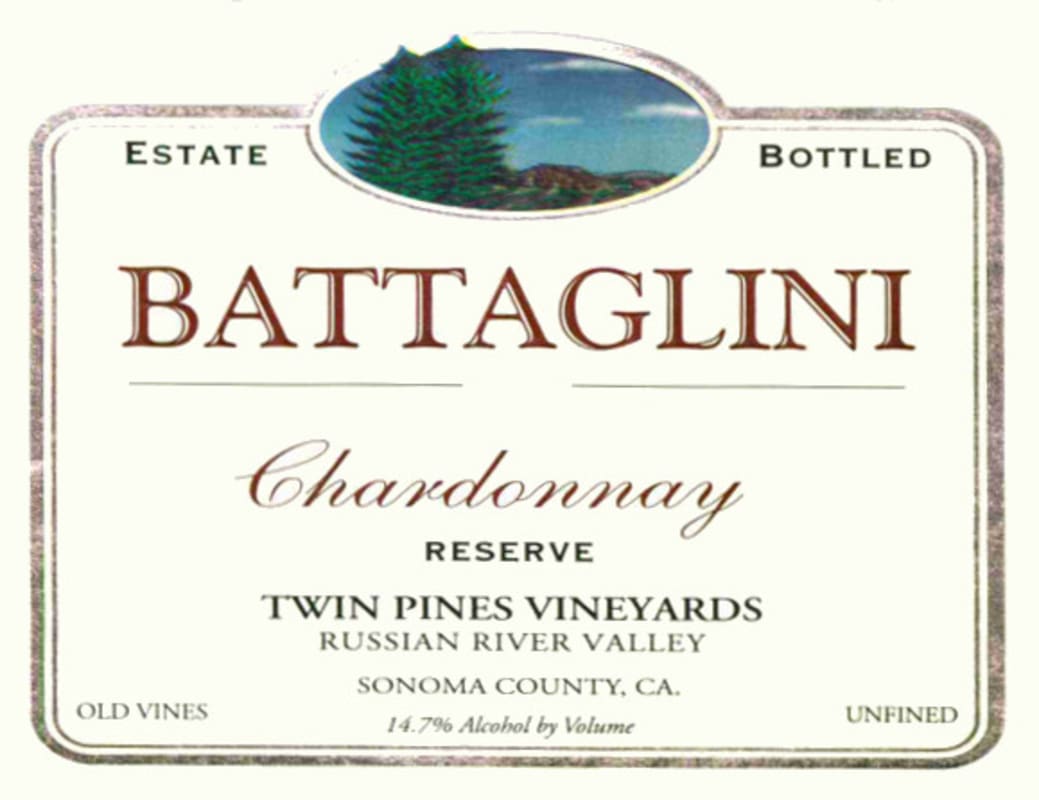 Battaglini Estate Winery Reserve Chardonnay 2003 Front Label