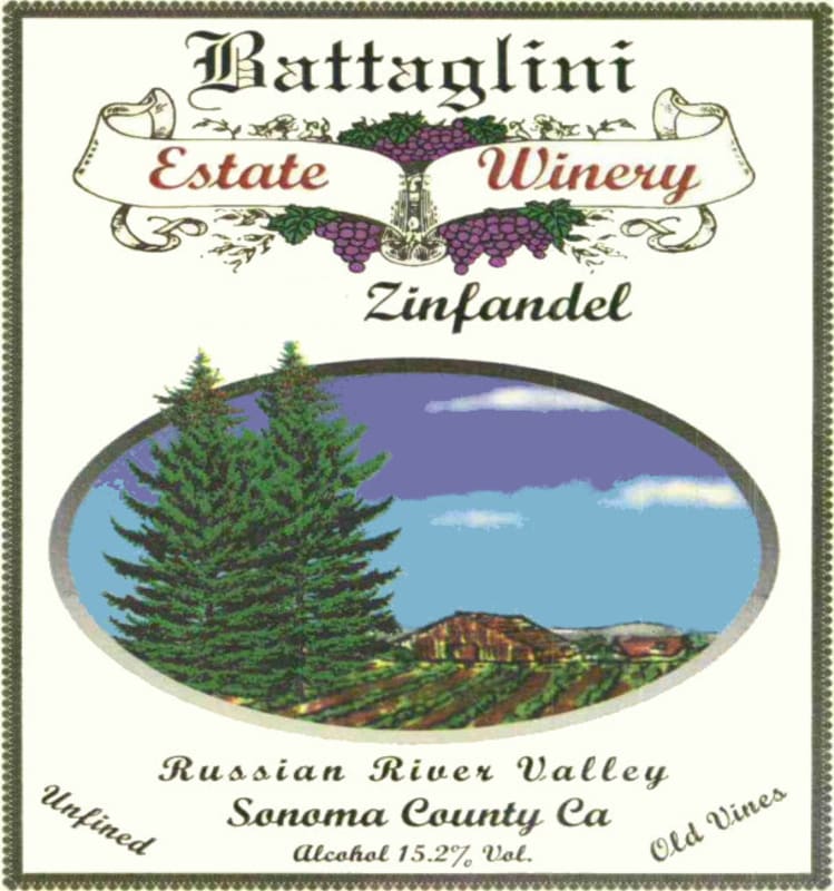 Battaglini Estate Winery Old Vines Zinfandel 2006 Front Label