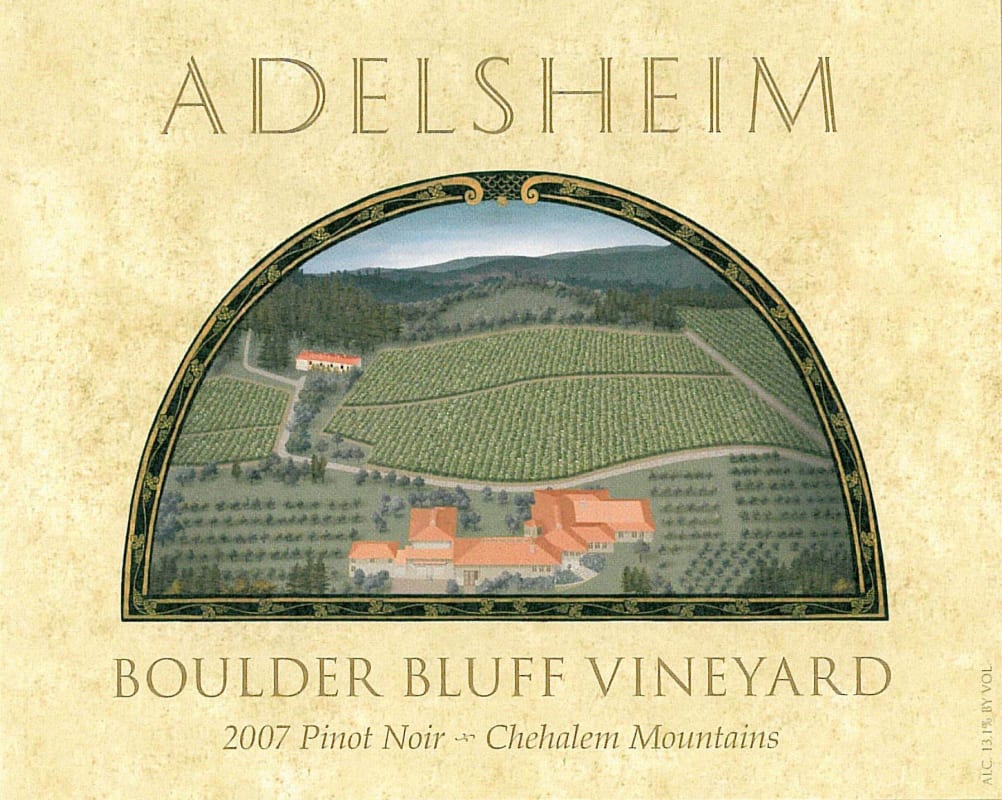 Adelsheim Boulder Bluff Vineyard Pinot Noir 2007 Front Label