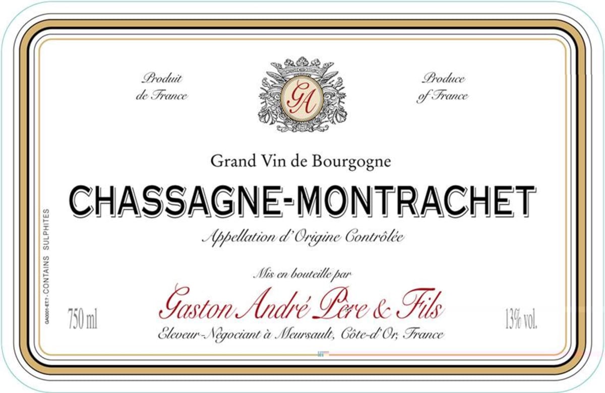 Gaston Andre Pere & Fils Chassagne-Montrachet 2011 Front Label