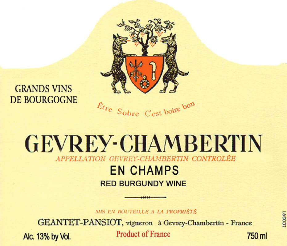Geantet-Pansiot Gevrey-Chambertin En Champs 2005 Front Label