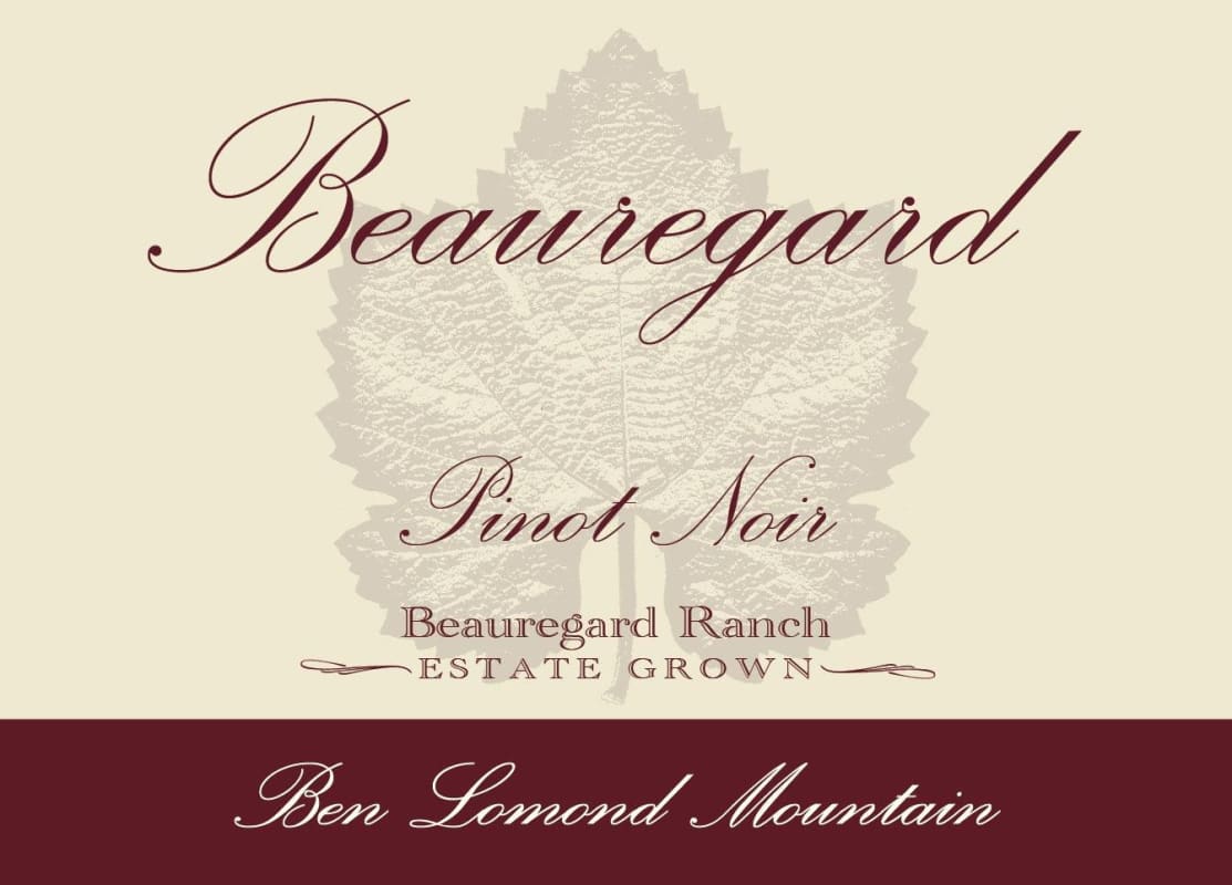 Beauregard Vineyards Ranch Pinot Noir 2012 Front Label