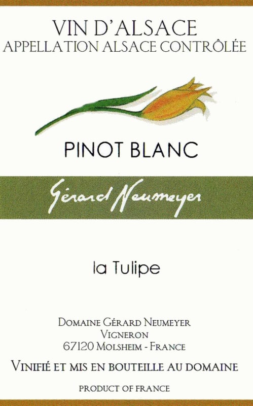 Gerard Neumeyer Tulipe Pinot Blanc 2013 Front Label