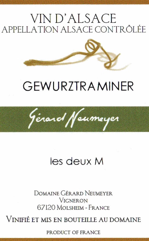 Gerard Neumeyer Les Deux M Gewurztraminer 2010 Front Label