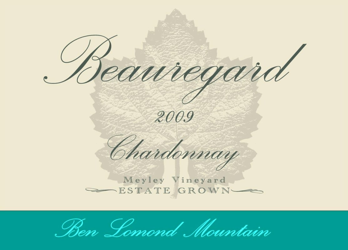 Beauregard Vineyards Meyley Vineyard Chardonnay 2009 Front Label