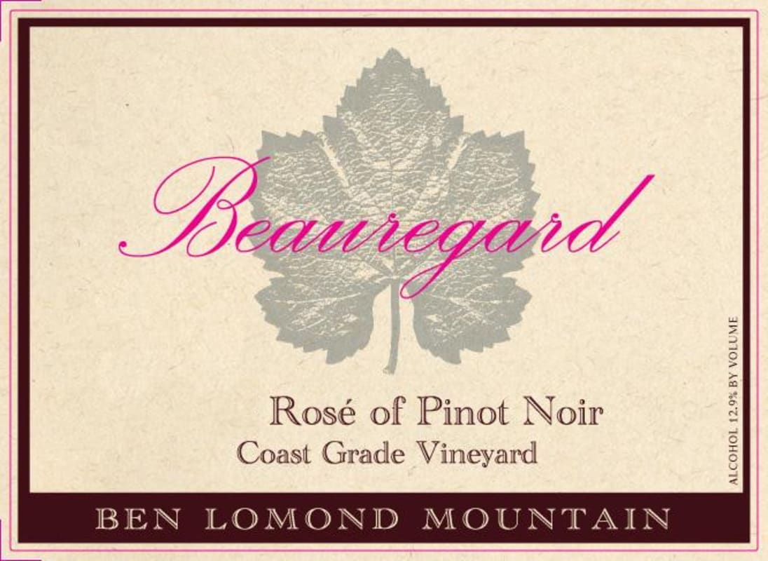 Beauregard Vineyards Rose Of Pinot Noir Grade 2015 Front Label