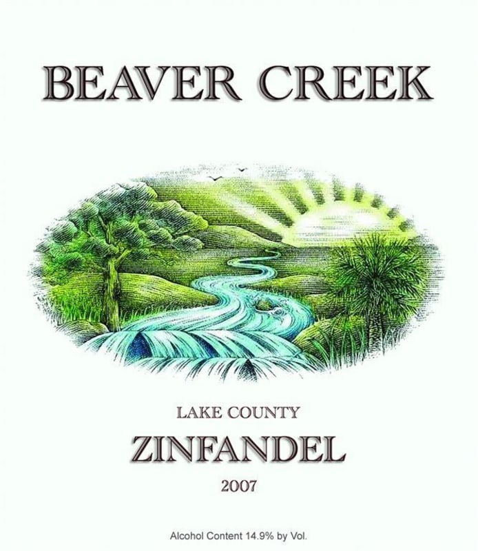 Beaver Creek Vineyards Zinfandel 2007 Front Label