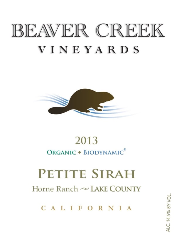 Beaver Creek Vineyards Petite Syrah 2013 Front Label