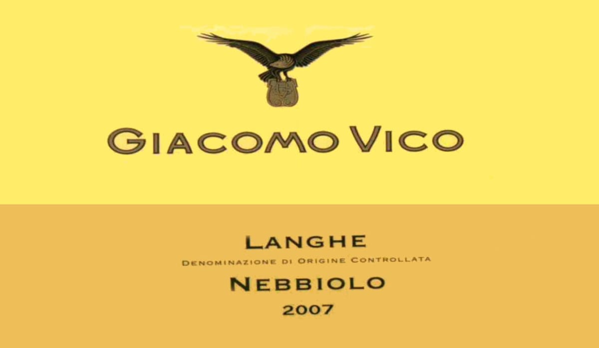 Giacomo Vico Langhe Nebbiolo 2007 Front Label