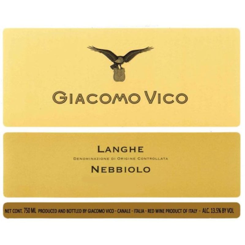 V. Mitolo and Son Langhe Nebbiolo 2010 Front Label