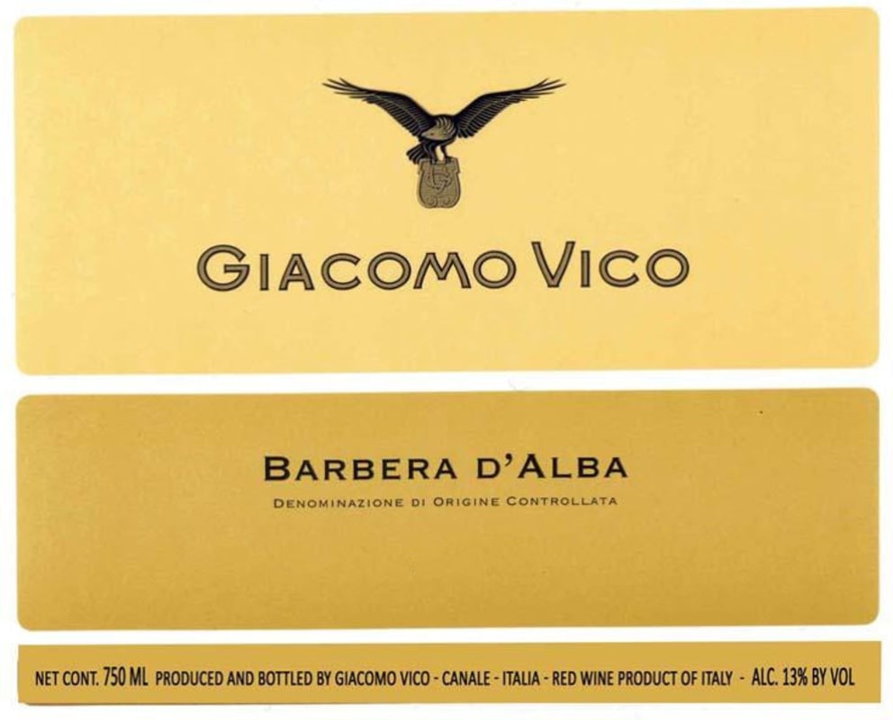 V. Mitolo and Son Barbera d'Alba 2013 Front Label