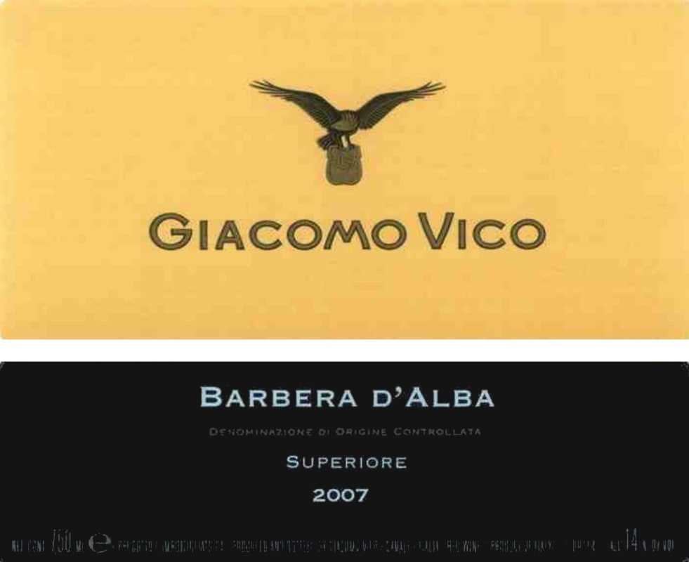 V. Mitolo and Son Barbera d'Alba Superiore 2007 Front Label