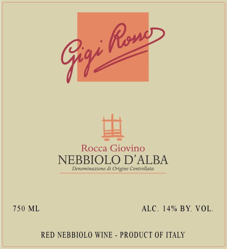 Poderi Anglelini Nebbiolo d'Alba Rocca Giovino 2010 Front Label