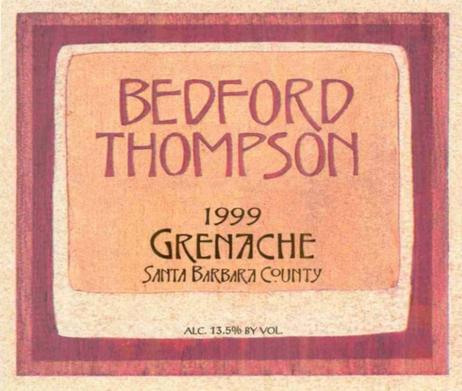 Bedford Winery Grenache 1999 Front Label