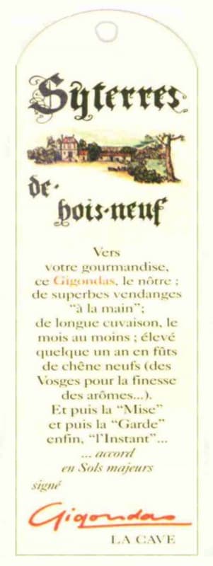 Gigondas La Cave Gigondas Syterres de-Bois-Neuf 2011 Front Label