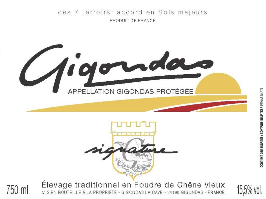 Gigondas La Cave Gigondas Signature 2013 Front Label