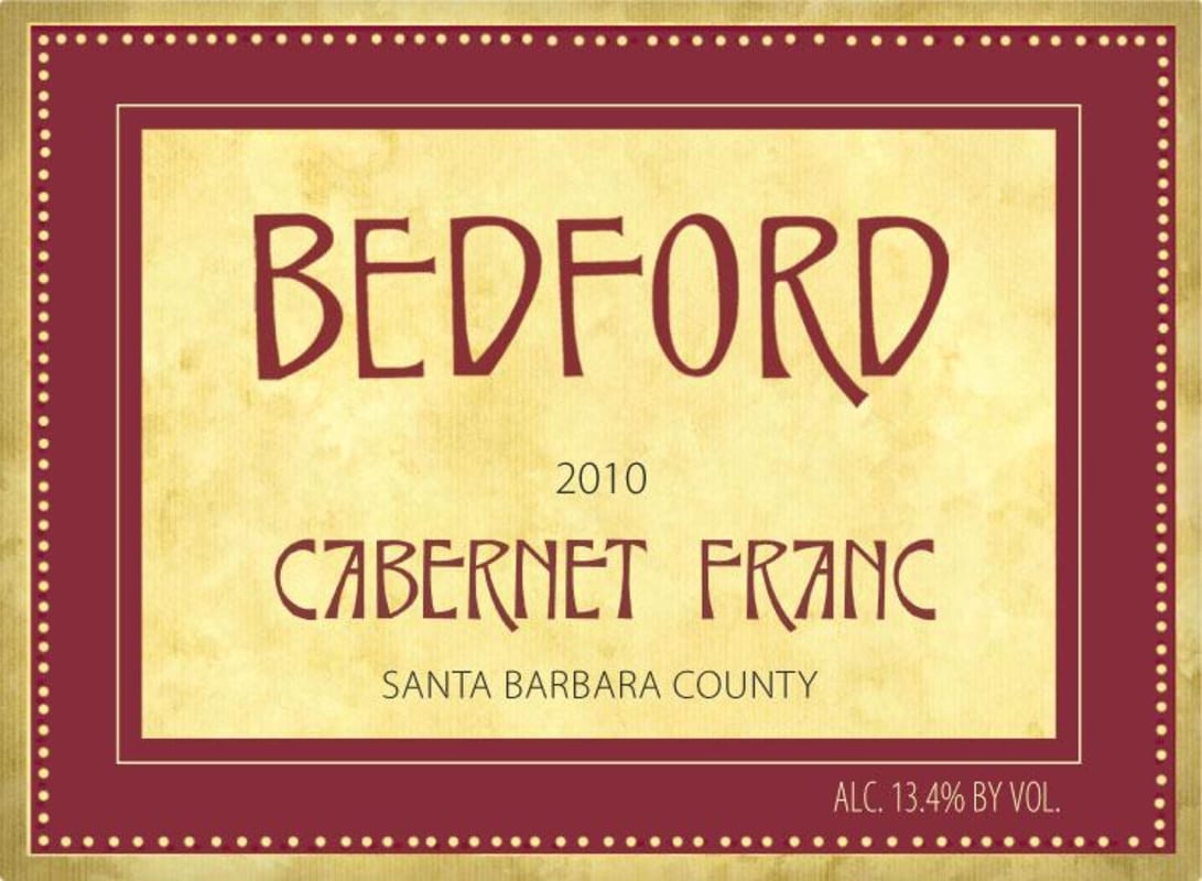 Bedford Winery Cabernet Franc 2010 Front Label