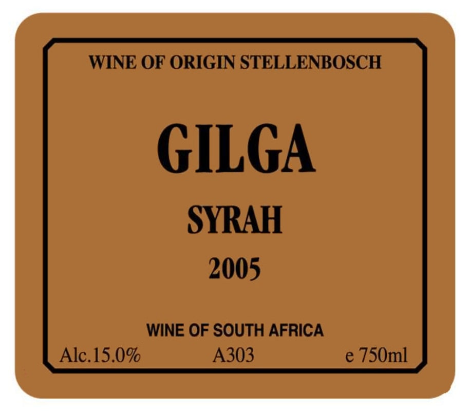 Gilga Syrah 2005 Front Label