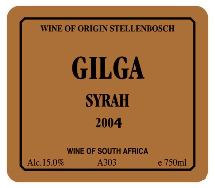 Gilga Syrah 2004 Front Label