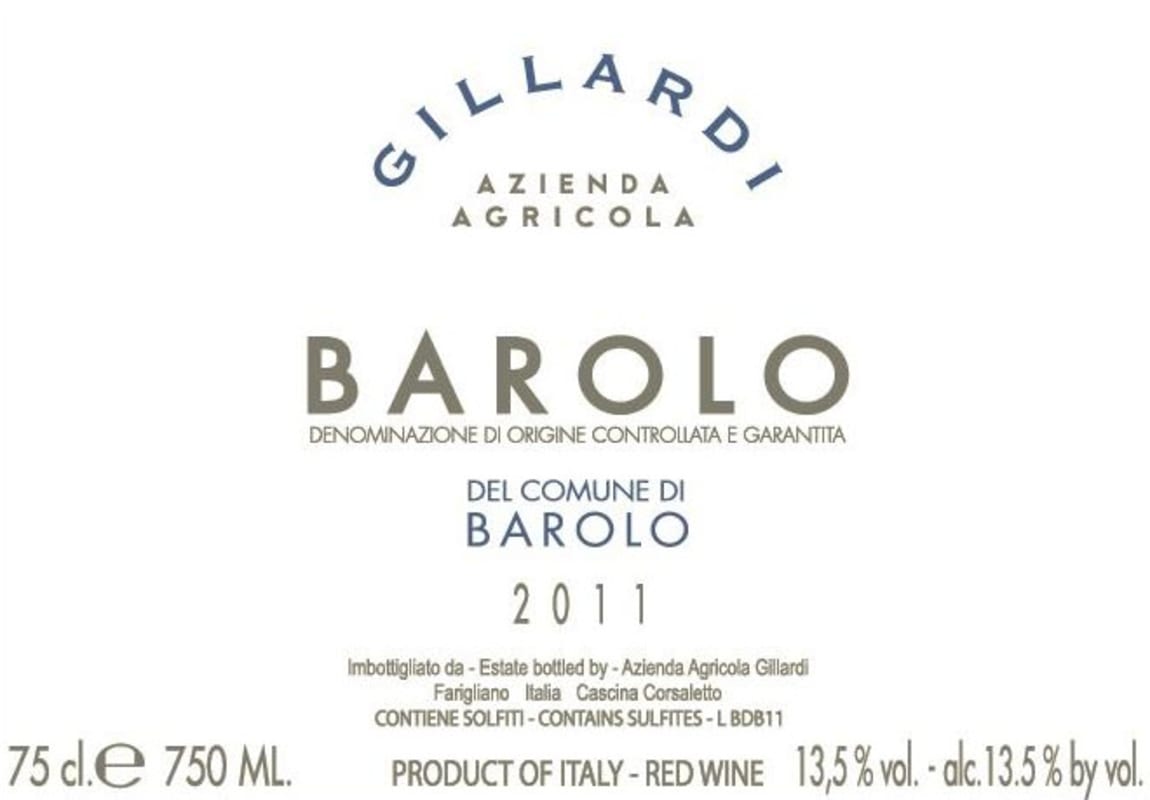 Cape Grace Wines Barolo 2011 Front Label