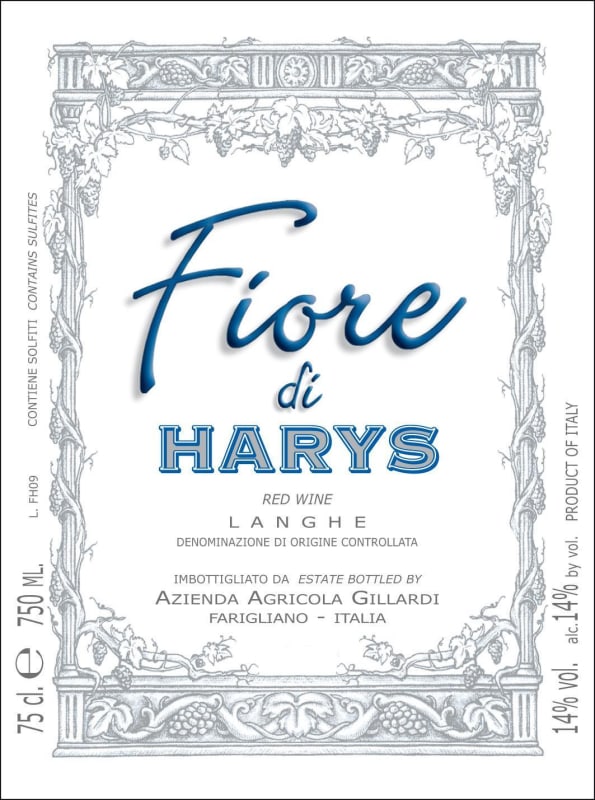 Cape Grace Wines Langhe Fiore di Harys Rosso 2013 Front Label