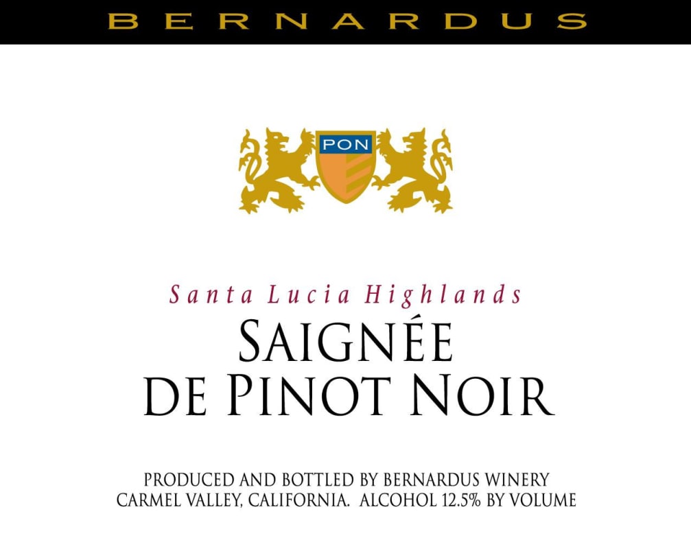 Bernardus Saignee de Pinot Noir 2014 Front Label