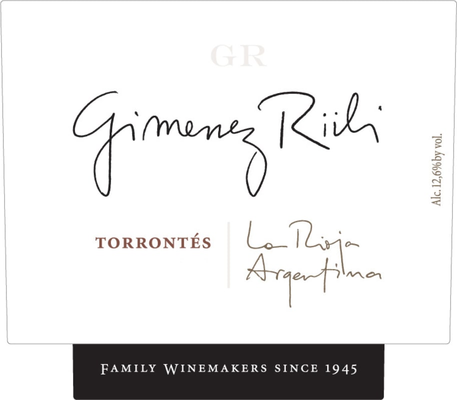 Gimenez Riili Torrontes 2010 Front Label