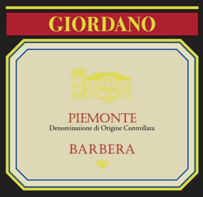 Giordano Vini Piemonte Barbera 2015 Front Label
