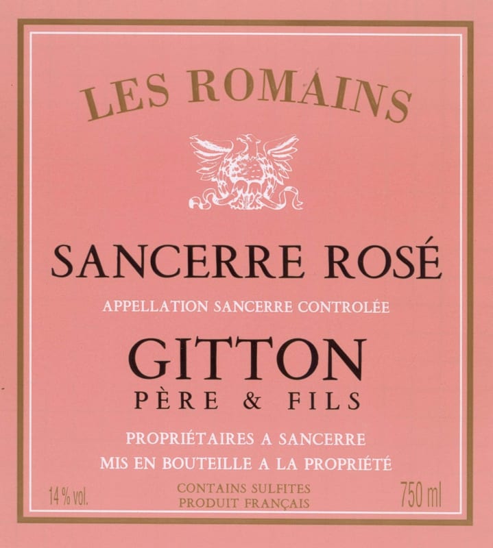 Gitton Pere et Fils Sancerre Les Romains Rose 2009 Front Label