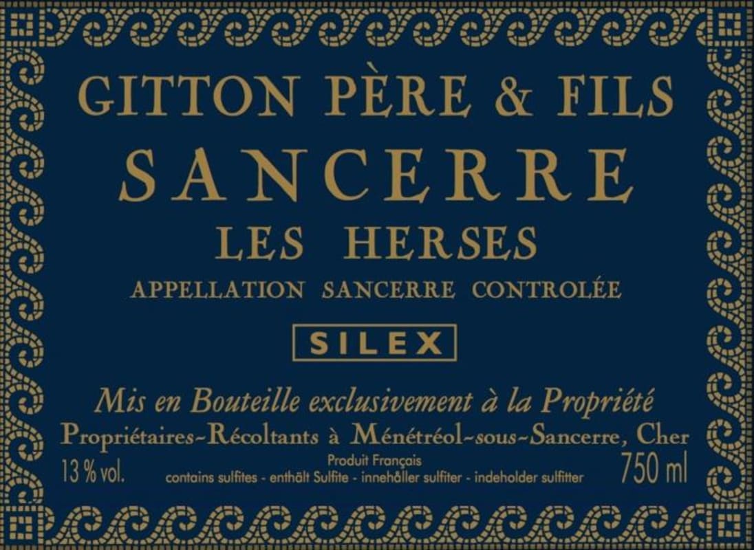 Gitton Pere et Fils Sancerre Les Herses Silex 2014 Front Label