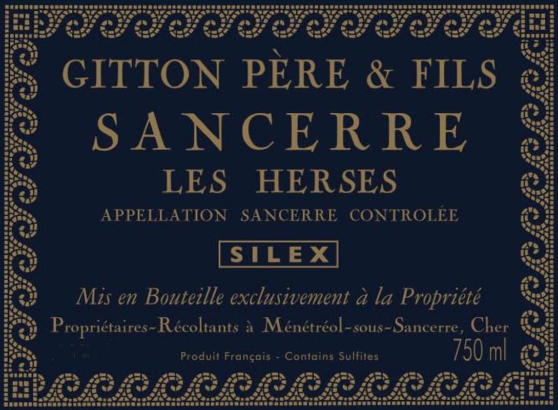 Gitton Pere et Fils Sancerre Les Herses Silex 2012 Front Label