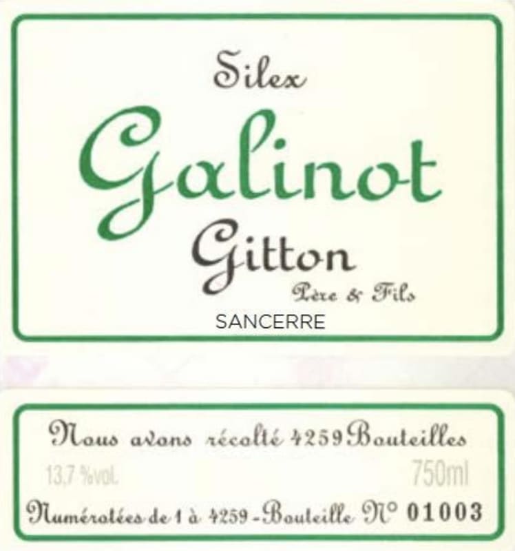 Gitton Pere et Fils Sancerre Silex Galinot 2008 Front Label