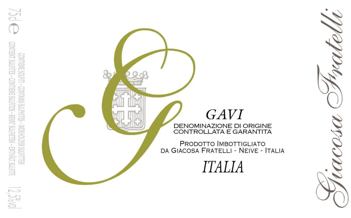 Giuseppe Giacosa Gavi 2013 Front Label