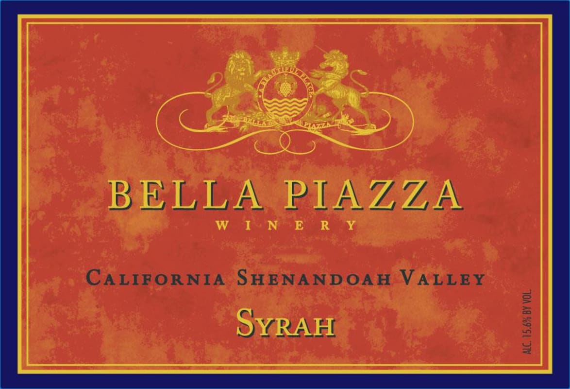 Bella Piazza Syrah 2013 Front Label