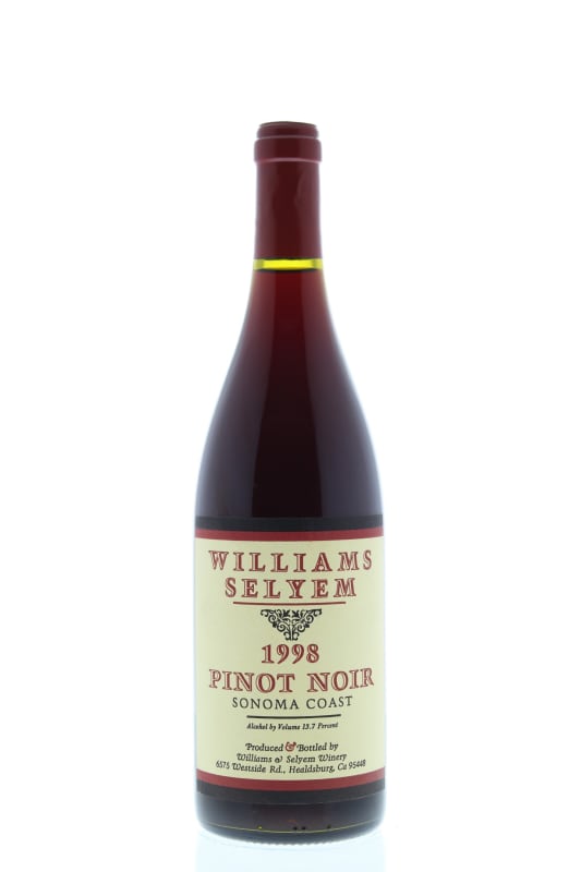 Williams Selyem Sonoma Coast Pinot Noir 1998 Front Bottle Shot