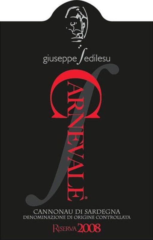 Giuseppe Sedilesu Cannonau di Sardegna Carnevale Riserva 2008 Front Label