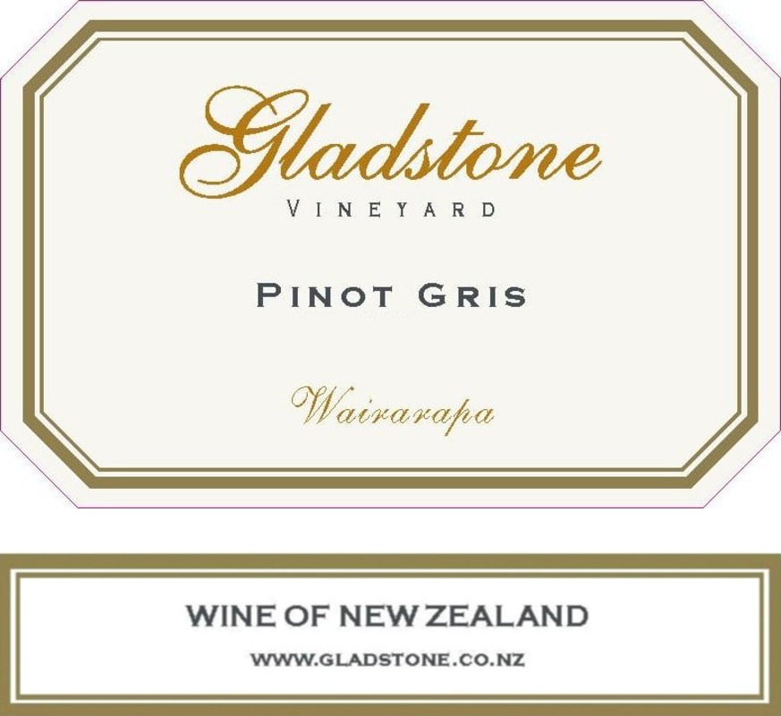 Gladstone Vineyard Pinot Gris 2015 Front Label