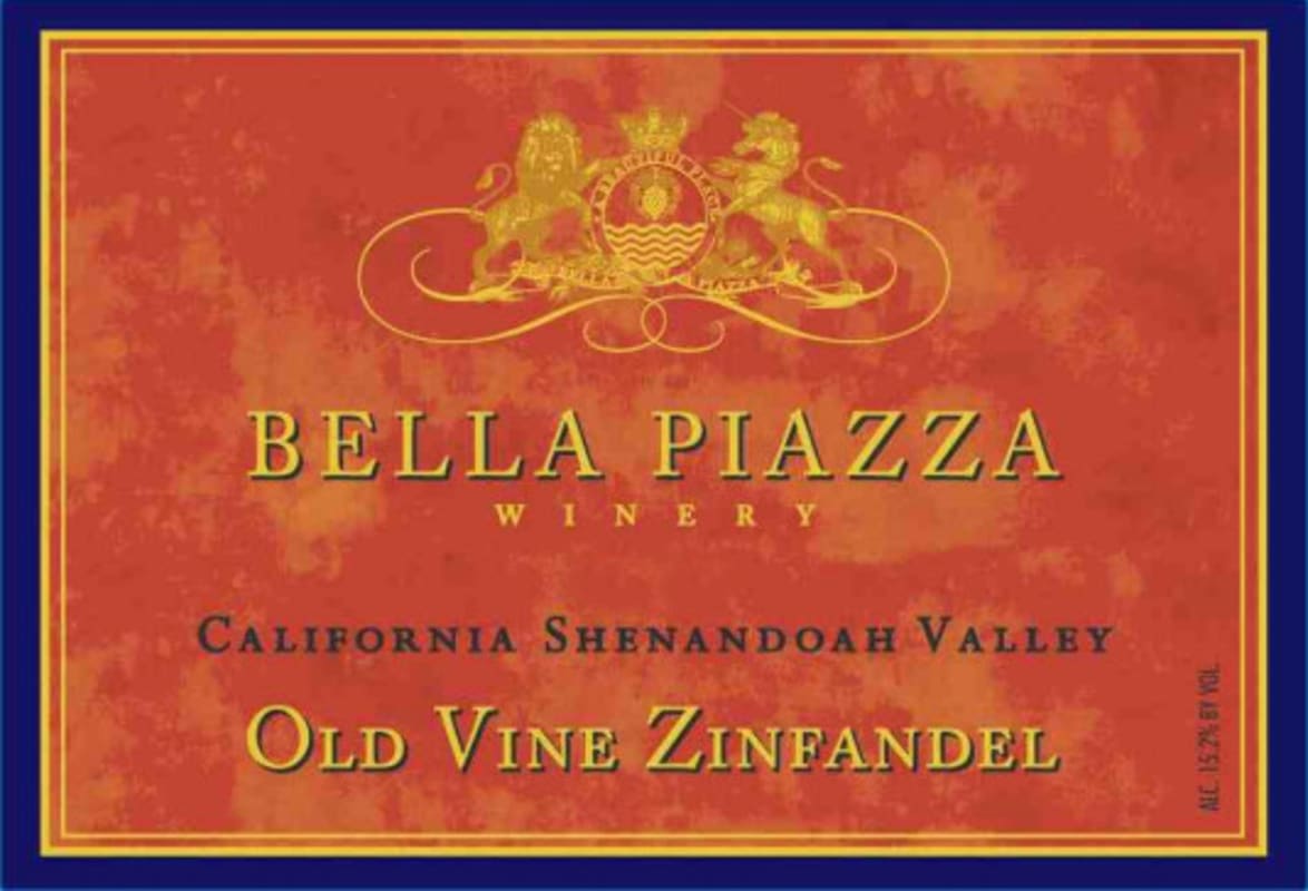Bella Piazza Old Vine Zinfandel 2013 Front Label