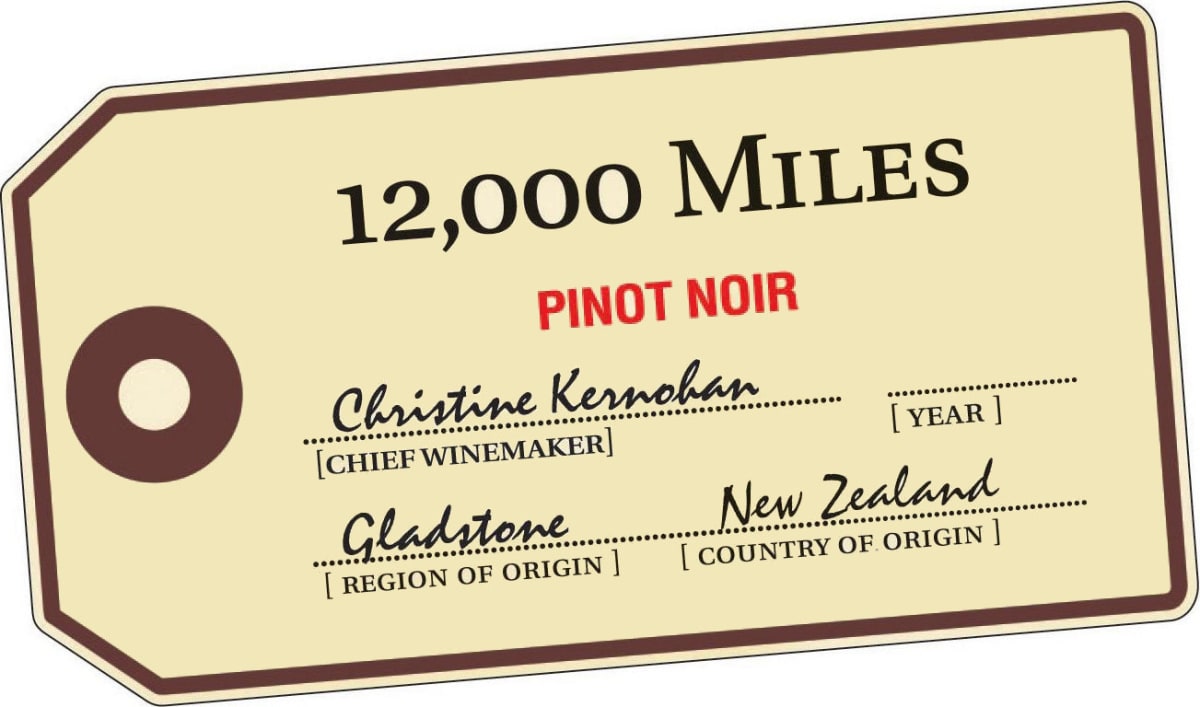 Gladstone Vineyard 12.000 Miles Pinot Noir 2011 Front Label
