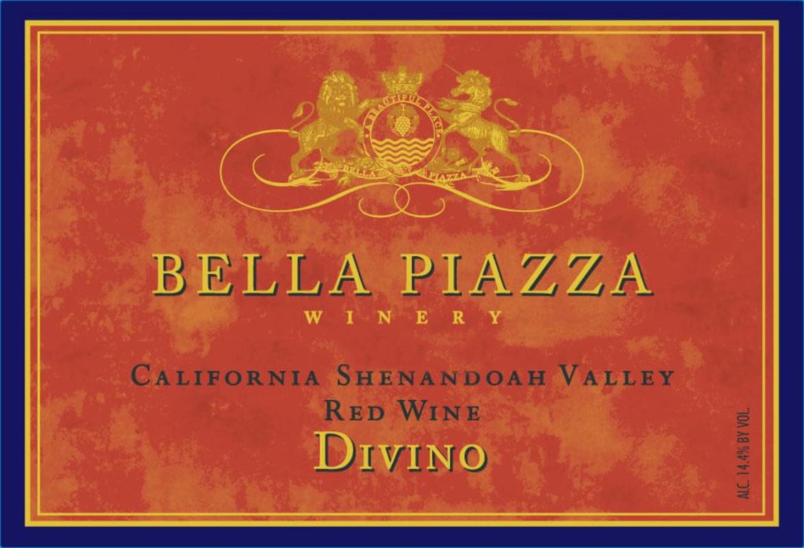 Bella Piazza Divino Red 2012 Front Label