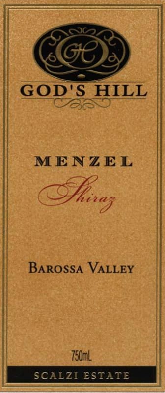 God's Hill Wines Menzel Shiraz 2010 Front Label