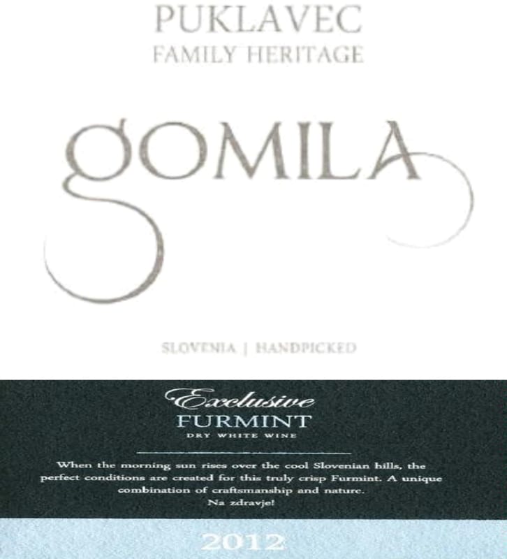 Gomila Exclusive Furmint 2012 Front Label